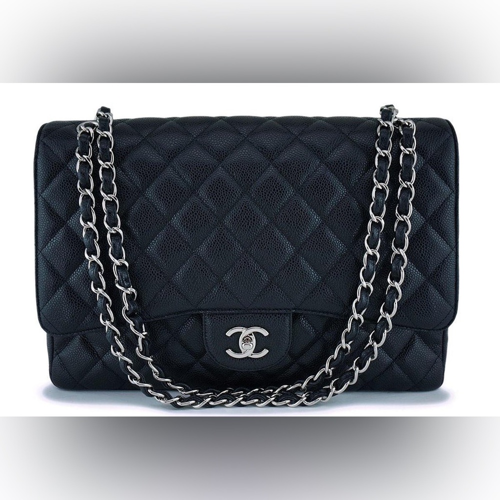 CHANEL Caviar Black Maxi Double Flap Classic Bag ( interior damage) - Picture 17 of 17